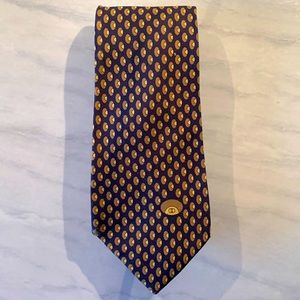 Vintage Men’s Silk Gucci Tie Brown Navy Tan Gold